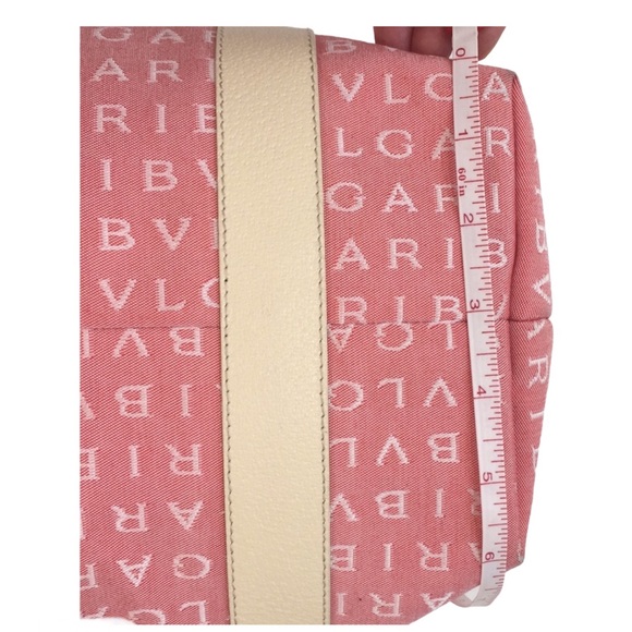 BVLGARI MAEREA Pink/Coral Leather Trim Satchel - Picture 7 of 15